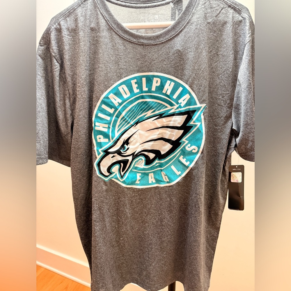 NFL Philadelphia Eagles Gray Tee with Teal & White Logo